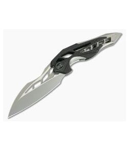 WE Knives Arrakis Isham Flipper Carbon Fiber Gray Titanium Stonewashed M390 906CF-C - WE-906CF-C 1
