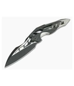 WE Knives Arrakis Isham Flipper Carbon Fiber Gray Titanium Black M390 906CF-D - WE-906CF-D 1