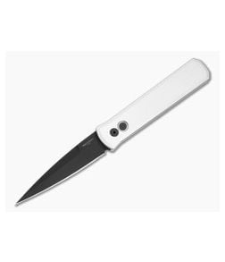 Protech Godfather Auto Silver Handle Black Blade - PT-921-SILVER 1