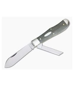 Tidioute Cutlery #92 Eureka Jack Two-Blade Green Canvas Micarta - GEC-922219-GCM 1