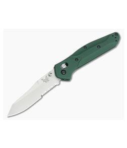 Benchmade 940S Osborne Green Aluminum Satin Serrated S30V AXIS Lock Folder - BM-940S 1