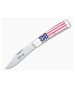Tidioute Cutlery #94 Liberty Blem A Clip Point Jack Flag Acrylic Slip Joint 941121 - GEC-941121-FA-A-02 1