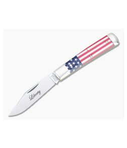 Tidioute Cutlery #94 Liberty Blem A Clip Point Jack Flag Acrylic Slip Joint 941121 - GEC-941121-FA-A-05 1