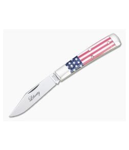 Tidioute Cutlery #94 Liberty Blem B Clip Point Jack Flag Acrylic Slip Joint 941121 - GEC-941121-FA-B-01 1