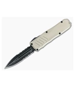 Guardian Tactical Recon-035 OTF Desert Tan Handle Dark Stonewash Serrated D/E Elmax Blade 97632 - GT-97632 1
