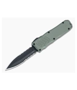 Guardian Tactical Recon-035 Black Tactical Elmax Serrated Double Edge Green OTF Automatic 98132 - GT-98132 1
