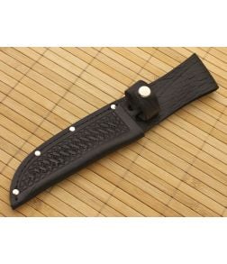 Leather Fixed Blade Knife Sheath 5" Black - AC-SH208 1