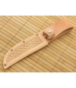 Leather Fixed Blade Knife Sheath 5" Tan - AC-SH209 1