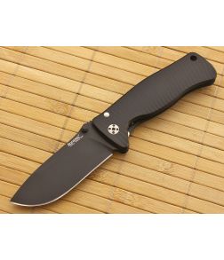 LionSteel SR-2 Mini Integral Folder Black Aluminum Black Blade - LS-SR2A-BB 1