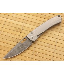 LionSteel TiSpine Integral Folder Matte Grey Damascus - LS-TS1DR-GM 1