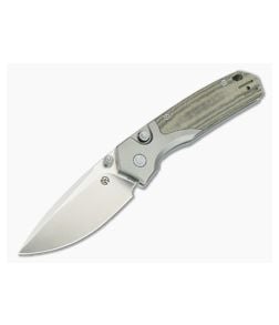 Vosteed Psyop 299 Green Micarta Titanium Bolster Satin S35VN - VSD-A2218 1