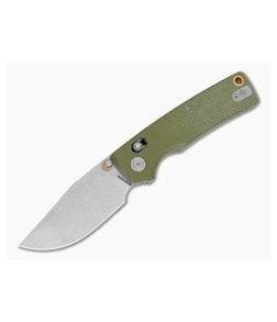 Vosteed Porcupine ModSwap Green Micarta Crossbar Lock 154CM Stonewash Folding Knife (3.08") - VSD-A3104 1