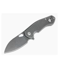 GiantMouse ACE Biblio Stonewashed Black PVD Titanium M390 Liner Lock Flipper - GM-BIBLIO-TI-PVD 1