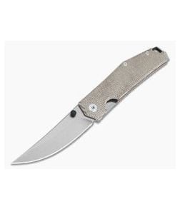 GiantMouse ACE Clyde Natural Canvas Micarta Stonewashed Elmax Liner Lock Folder - GM-CLYDE-NAT-MICARTA 1