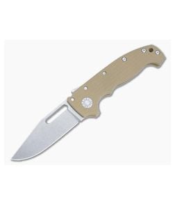 Demko MG AD20 Full Flat Grind 3V Clip Point Brown G10 Shark Lock Folder DK-AD20-BROWN - DK-AD20-BROWN 1