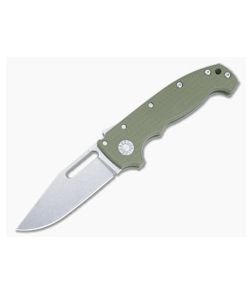 Demko MG AD20 Full Flat Grind 3V Clip Point OD Green G10 Shark Lock Folder DK-AD20-OD-GREEN - DK-AD20-OD-GREEN 1