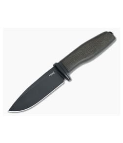 LionSteel Acha Green Burlap Micarta Black M390 - LS-AH-B-BLG 1