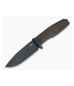 LionSteel Acha Natural Burlap Micarta Black M390 - LS-AH-B-BLN 1