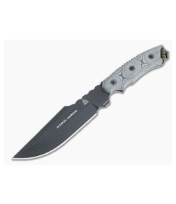 TOPS Alaskan Harpoon Black 1095 Black Linen Micarta Fixed Blade AH906 - TP-AH906 1