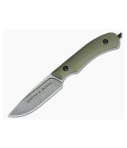 Smith & Sons Axiom OD Green G10 Black Liners AEB-L EDC Fixed Blade - SS-AXIOM-OD-GREEN 1
