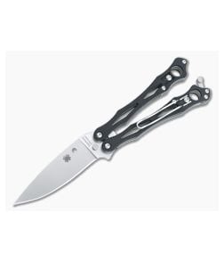 Spyderco SmallFly 2 Satin S30V Black G10 Balisong Folder B02GP2 - SP-B02GP2 1