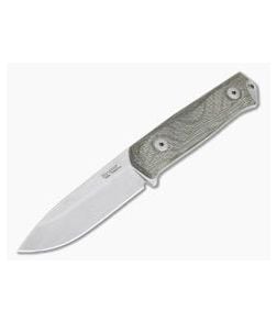 LionSteel B41 Bushcraft Green Canvas Micarta Sleipner Steel Fixed Blade - LS-B41-CVG 1