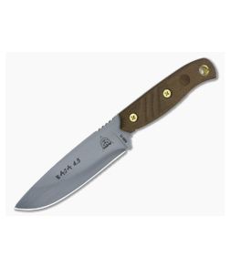 TOPS BAJA 4.5 Black River Wash 1095 Green Canvas Micarta Fixed Blade - TP-BAJA45 1