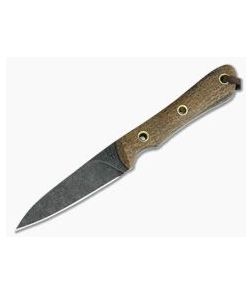 Smith & Sons Bandit Coffee Bag Micarta Dark Stonewash CPM D2 Fixed Blade - SS-BD-CB 1