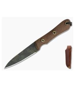 Smith & Sons Bandit Original Patina CPM D2 Natural Micarta Compact Fixed Blade - SS-BD-NM-OP 1