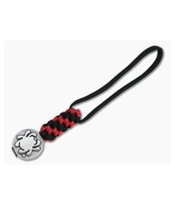 Spyderco Cast Pewter Bead with Red and Black Lanyard BEAD5LY - SP-BEAD5LY 1