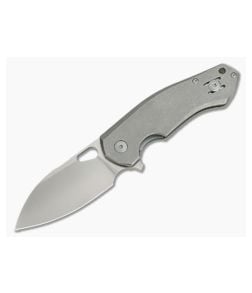 GiantMouse ACE Biblio Stonewashed Titanium Satin M390 Liner Lock Flipper - GM-BIBLIO-TI-SATIN 1