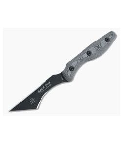 TOPS Back Bite Black 1095 Black Linen Micarta Fixed Blade BKBT-01 - TP-BKBT-01 1