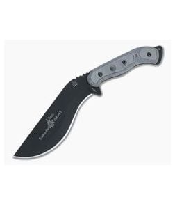 TOPS Knives Bushcrafter Kukuri 7.0 Black 1095 Black Linen Micarta Fixed Blade BKUK-01 - TP-BKUK-01 1