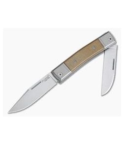 LionSteel BestMan 2-Blade Slip Joint M390 Natural Micarta BM13-CVN - LS-BM13-CVN 1