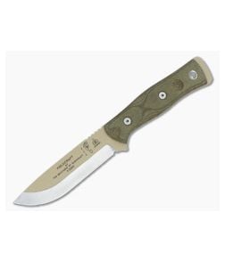 TOPS B.O.B. Fieldcraft Coyote Tan Knife Green Micarta - TP-BROS-TAN 1