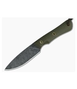 Smith & Sons Brave Darkened D2 OD Green Micarta Every Day Carry Fixed Blade - SS-BVDK-MC-ODG 1