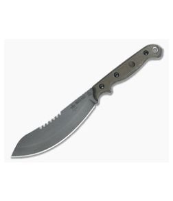 TOPS Knives Brush Wolf Skinner Acid Rain 1095 Green Canvas Micarta Fixed Blade - TP-BWLF-01 1