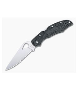Byrd Cara Cara 2 Lightweight Black FRN Satin Partially Serrated Folding Knife 03PSBK2 - BY-03PSBK2 1