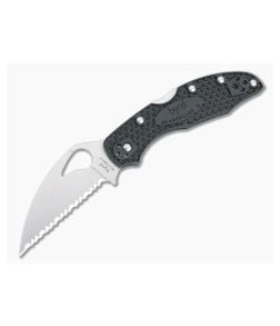 Byrd Meadowlark 2 Wharncliffe Lightweight Black FRN Satin Serrated Folder BY04SBKWC2 - BY-04SBKWC2 1