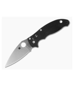 Spyderco Manix 2 MagnaMax Tumbled Plain Edge Black G10 Folding Knife (3.37") C101GP2 - SP-C101GP2 1