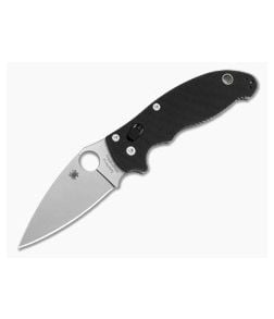 Spyderco Manix 2 MagnaMax Tumbled Plain Edge Black G10 Folding Knife (3.37") C101GP2 - SP-C101GP2 1