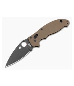 Spyderco Manix 2 Earth Brown G10 Black DLC M390 Folding Knife (3.37" Blade) Pre-Owned C101GPBNBK2 - SP-C101GPBNBK2-PRE 1