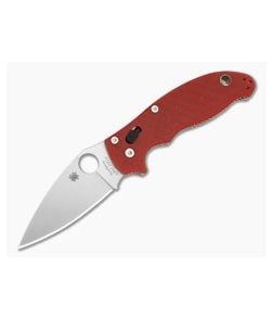 Spyderco Manix 2 Red G10 Satin CPM-20CV Folding Knife (3.37" Blade) Pre-Owned C101GPRD2 - SP-C101GPRD2 1