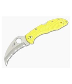 Spyderco Tasman Salt 2 Serrated H1 Yellow FRN Back Lock Folder C106SYL2 - SP-C106SYL2 1