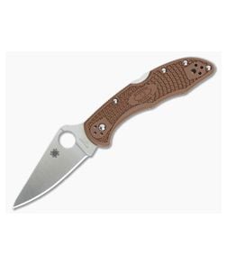 Spyderco Delica 4 Flat Ground VG10 Brown FRN C11FPBN - SP-C11FPBN 1