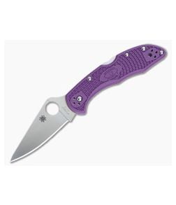 Spyderco Delica 4 Flat Ground VG10 Purple FRN C11FPPR - SP-C11FPPR 1