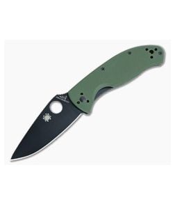 Spyderco Tenacious Green G10 Black Plain C122GPBGR - SP-C122GPBGR 1
