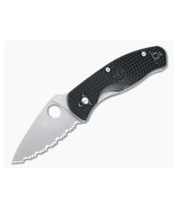 Spyderco Persistence Lightweight Satin SpyderEdge Serrated Black FRN Liner Lock Folder C136SBK - SP-C136SBK 1