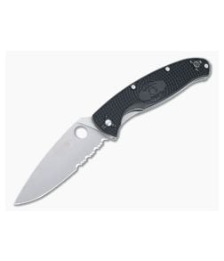 Spyderco Resilience Lightweight Satin Partially Serrated Black FRN Liner Lock Folder C142PSBK - SP-C142PSBK 1