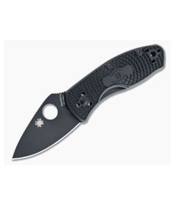 Spyderco Ambitious Lightweight Black Plain Edge FRN Liner Lock Folder C148PBBK - SP-C148PBBK 1